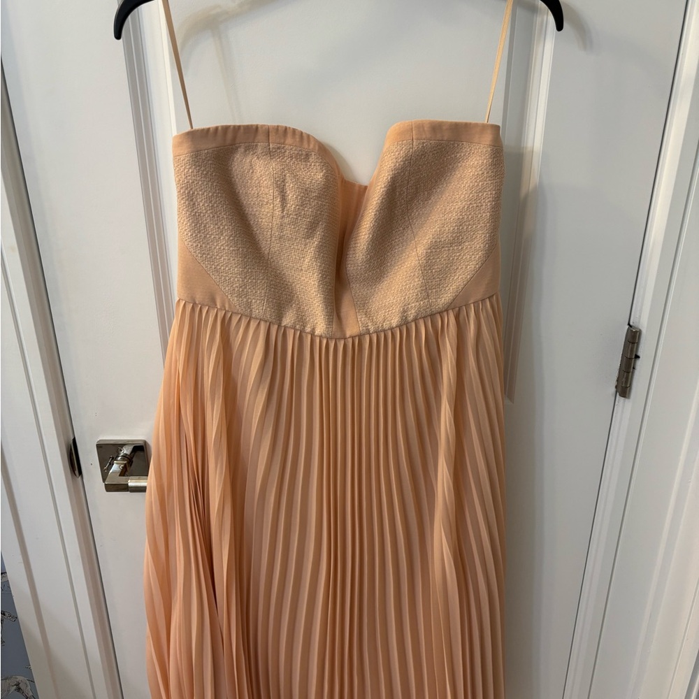 Elegant Strapless Pleated Dress - Pink - Picture 3 of 6